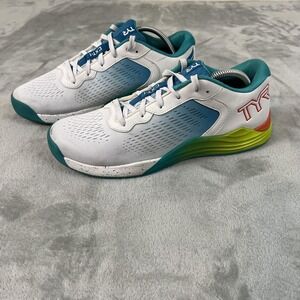 TYR CXT-1 Trainer Shoes Mens Size 9.5 White Teal Cross Training Gym Sneakers